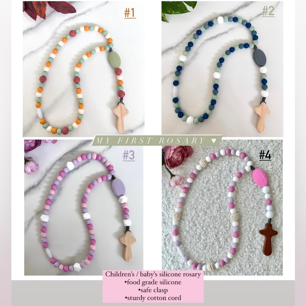 Catholic children’s / baby’s silicone rosary / gift